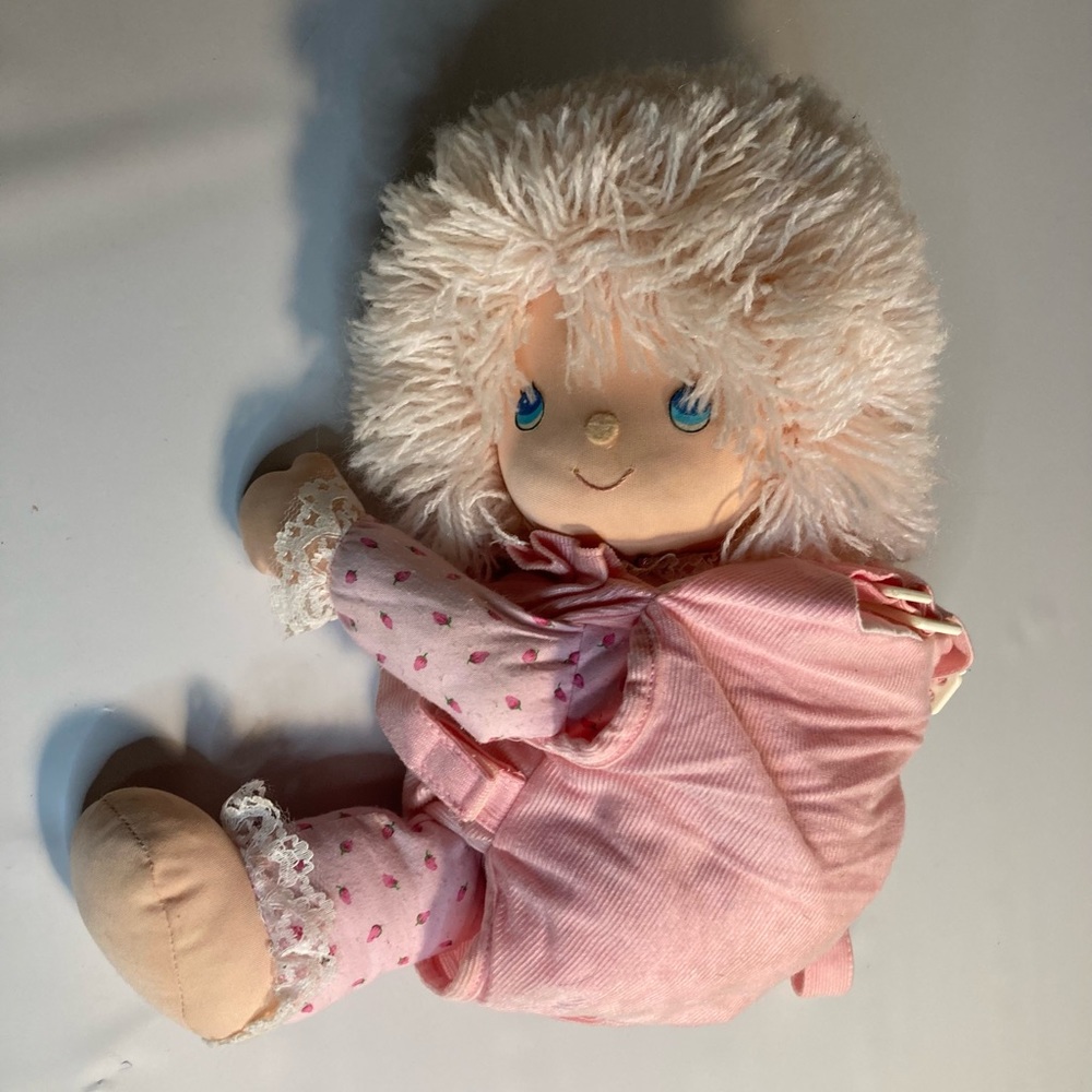 Animal toy doll pink hair rare plush 1984 pa1147.